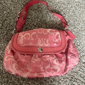 Coach hobo siginature pink handbag